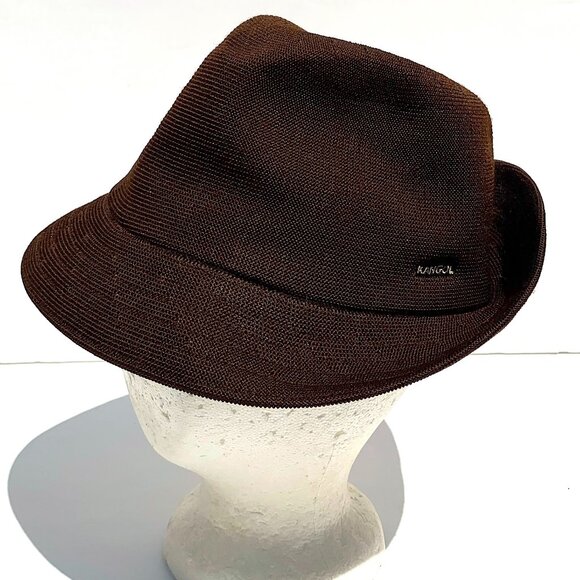 Kangol Tropic Gaffer Trilby Fedora Hat Brown Large - Picture 1 of 9